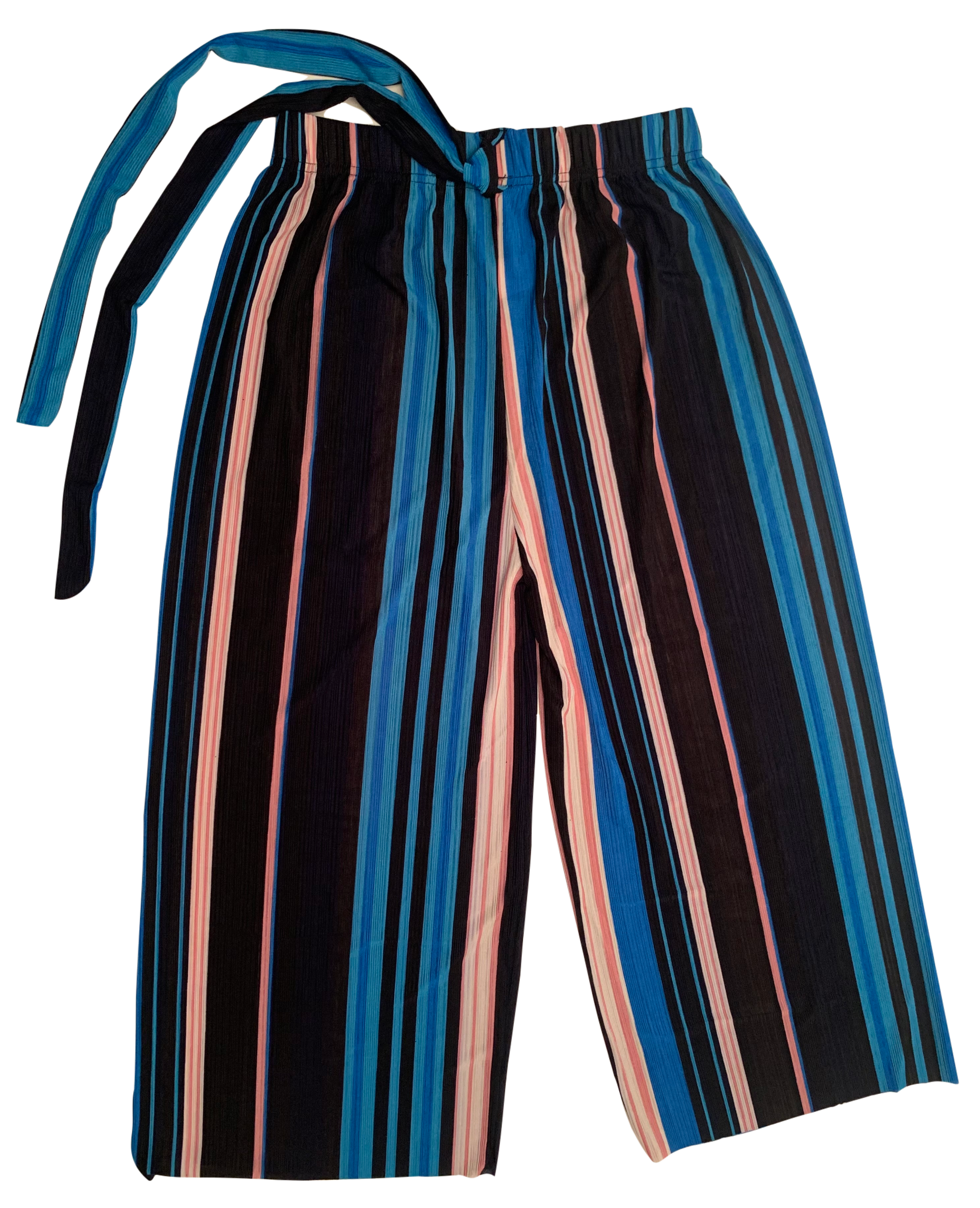 C-Mode Striped Capri Cropped Pant