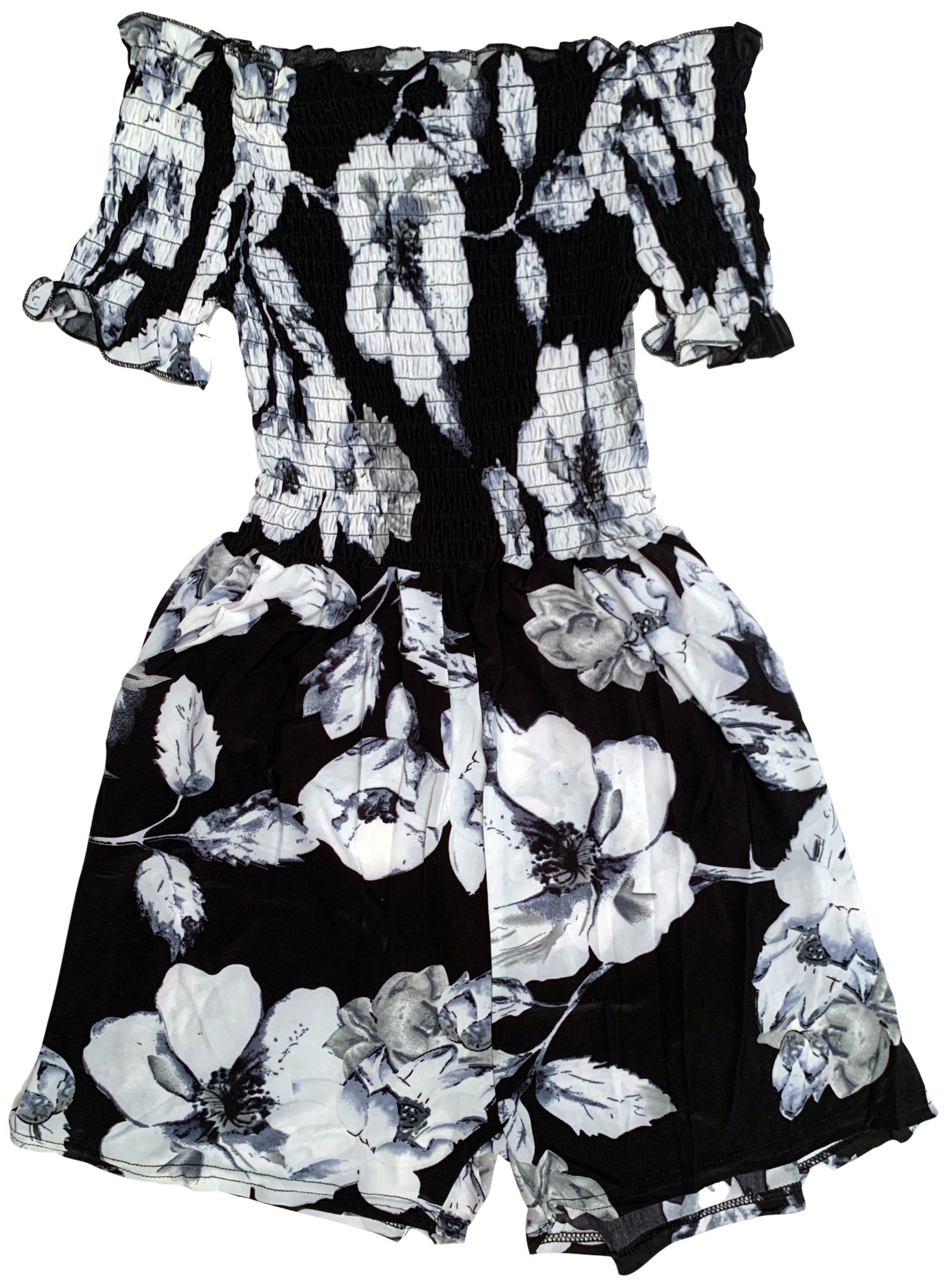 C-Mode Off Shoulder Floral Print Romper