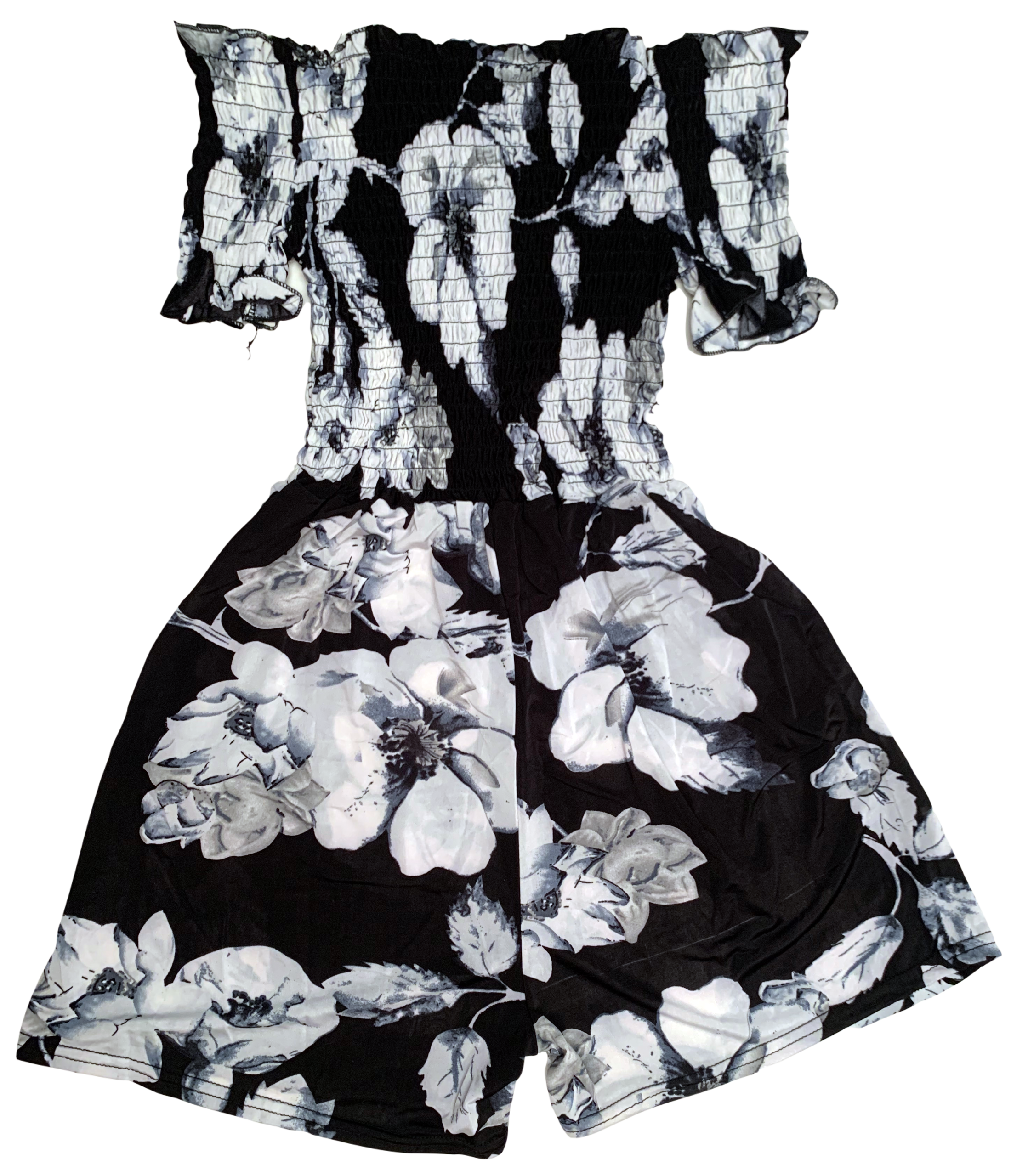 C-Mode Off Shoulder Floral Print Romper